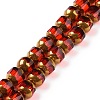 Electroplated Transparent Glass Beads Strands GLAA-P003-C01-1