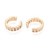 Brass Micro Pave Clear Cubic Zirconia Cuff Earrings EJEW-T047-58G-2