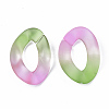 Spray Painted Two Tone Transparent Acrylic Linking Rings X-OACR-S036-001B-N-3