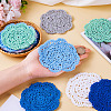 12Pcs 6 Colors Handmade Polyester Cotton Table Mats AJEW-MB0001-08-11