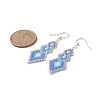 Glass Seed Braided Rhombus Dangle Earrings EJEW-MZ00029-3