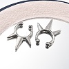 304 Stainless Steel 3 Spike Clip on Nose Rings AJEW-A062-05P-02-2