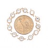 Flower Brass Micro Pave Cubic Zirconia Links Connectors X-ZIRC-L054-09KCG-NR-2