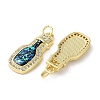 Brass Micro Pave Clear Cubic Zirconia Pendants KK-C045-22G-2