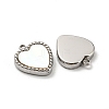 304 Stainless Steel Pave Shell Heart Charms STAS-L022-205P-2