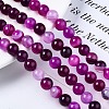 Natural Striped Agate/Banded Agate Bead Strands G-T046-8mm-B15-4