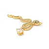 Brass Micro Pave Clear Cubic Zirconia Connector Charms KK-C108-02A-G-2