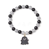 2Pcs Halloween Alloy Enamel Charm Bracelets BJEW-JB12106-3
