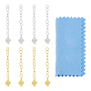 8Pcs 2 Color 925 Sterling Silver Extender Chains STER-FI0001-03-1