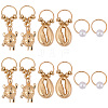 2 Bags Sea Animals Alloy Hair Braid Pendant OHAR-BM0001-05-7