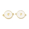 Brass White Enamel Links Connector Charms KK-L256-45A-G-1