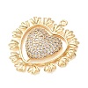 Brass Micro Pave Clear Cubic Zirconia Pendants KK-C264-17A-G-2