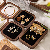 1Pc Wood with Velvet Jewelry Plate ODIS-TA0001-10-8