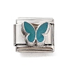 Butterfly 304 Stainless Steel Enamel Connector Charms STAS-L023-006D-1