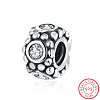 925 Sterling Silver European Beads with Clear Cubic Zirconia STER-BB71393-A-1