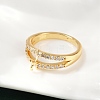 Brass Micro Pave Cubic Zirconia Finger Rings for Women RJEW-F182-02G-3
