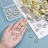   36pcs 9 style Brass Crystal Rhinestones Slide Heart Buckles KK-PH0001-87-5