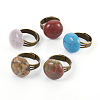 Natural & Synthetic Mixed Stone Adjustable Rings RJEW-JR00234-M-1
