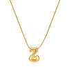 304 Stainless Steel Alphabet Pendant Necklaces for Men and Women GP1122-26-1