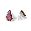 Wood Stud Steel Needle Earrings EJEW-U016-04P-01-3