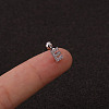 316L Surgical Stainless Steel Micro Pave Clear Cubic Zirconia Cartilage Earrings WG3A850-09-1