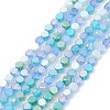 Gradient Color Electroplate Glass Bead Strands X1-GLAA-E042-03C-1