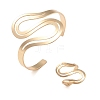 Alloy S-shape Cuff Bangle & Ring Sets for Women SJEW-C005-02G-2