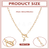 1Pc 304 Stainless Steel Chain & Brass Micro Pave Cubic Zirconia Letter Pendant Necklaces NJEW-LP0001-36F-G-2