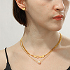 Golden Stainless Steel Jewelry Set QE0758-4-2