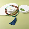Natural Chalcedony Beads Necklace for Girl Women NJEW-JN03660-2
