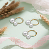 12Pcs 2 Colors Resin Imitation Pearl Finger Rings RJEW-GO0001-07-3