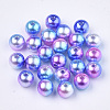 Rainbow ABS Plastic Imitation Pearl Beads X1-OACR-Q174-6mm-06-1