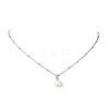 Natural Cultured Freshwater Pearl Potato Pendant 304 Stainless Steel Satellite Chain Necklaces for Women NJEW-JN06346-01-3