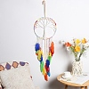 Tree of Life Woven Web/Net with Feather Wall Hanging Decorations PW-WG74302-01-3