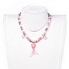 Plastic Imitation Pearl Stretch Bracelets and Necklace Jewelry Sets SJEW-JS01053-03-5