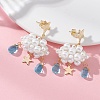3D Cloud Glass Seed Beades Dangle Stud Earrings EJEW-MZ00644-01-4
