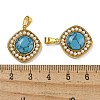 Ion Plating(IP) 304 Stainless Steel Pave Synthetic Turquoise Pendants STAS-U024-16G-04-3