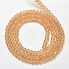 Faceted Rondelle Transparent Glass Beads Strands EGLA-J134-4x3mm-B09-2