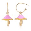 Enamel Mushroom Dangle Stud Earrings JE987D-2