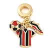 Rack Plating Brass Enamel Sports European Dangle Charms KK-P287-35A-G-1