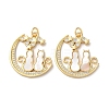 Brass Micro Pave Clear Cubic Zirconia Pendants KK-B083-34D-G-1