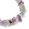 Natural Fluorite Chip & Cuboid Beaded Stretch Bracelets for Women BJEW-JB10808-05-4