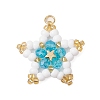 Glass Seed Beaded Star Pendants PALLOY-MZ00541-2