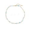 Elegant Natural Rose Quartz & Aquamarine Beaded Necklaces for Women PA6706-2-1