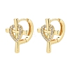 Rack Plating Cross Brass Hoop Earrings EJEW-N055-50G-RS-1