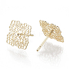 Brass Stud Earrings X-KK-S345-276G-2