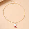 Alloy Enamel Animal Pendant Necklaces WG5B2A2-04-1