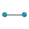 Titanium Steel Micro Pave Cubic Zirconia Nipple Rings WG80671-07-1