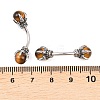 316 Stainless Steel Dragon Claw with Natural Stone Ball Curved Barbell Belly Rings AJEW-C044-06AS-01-5
