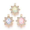 Alloy Glass Pendants X-PALLOY-N176-64KCG-2
